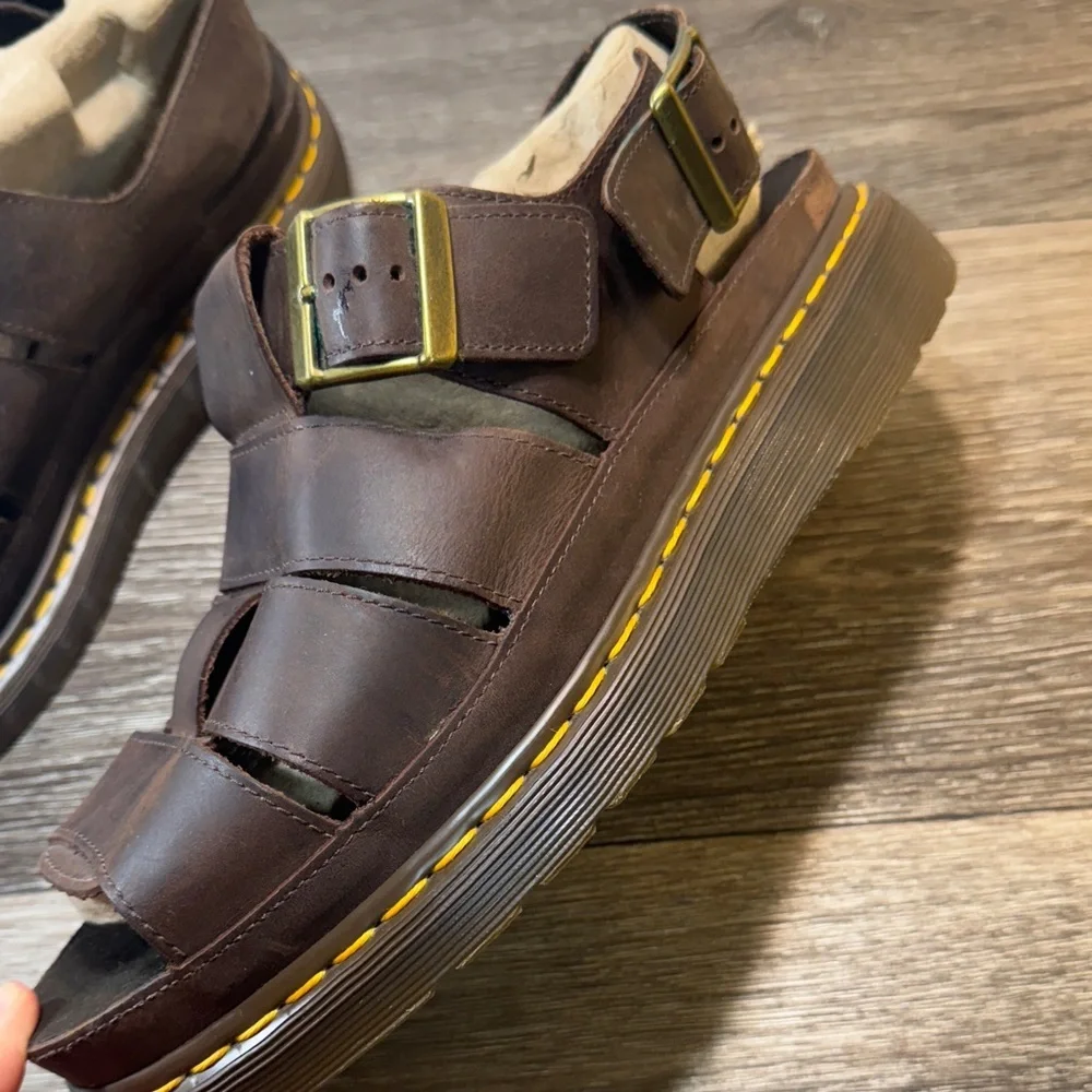 Vintage Dr Martens Men's Brown Leather Sandals size 11 (s89)
